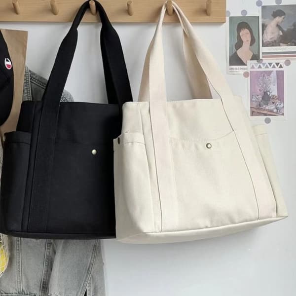 Tote Bag Lærredstaske BEIGE Beige