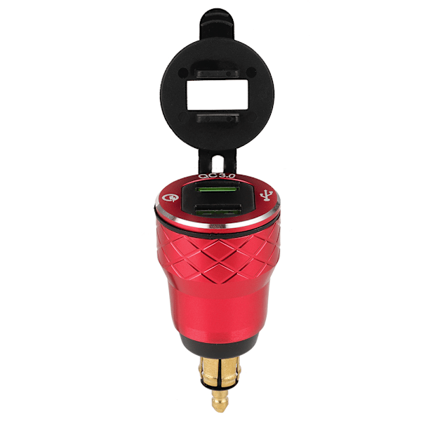 12V-24V Motorsykkel USB-port Ladekontakt med LED-display EU-plugg