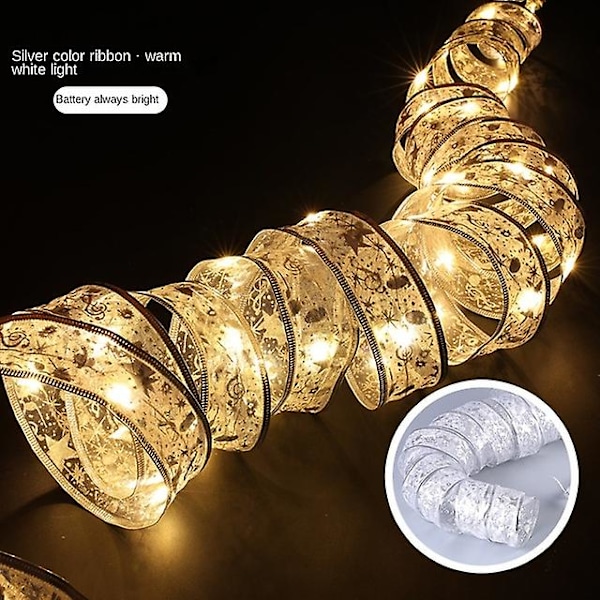 LED Lys Snefnug Julemand Hængende Sucker Lampe Vindue Pynt Dekoration Til Hjemmet Jul Navidad 2023 Nytårs Dekoration ribbon warm 10m