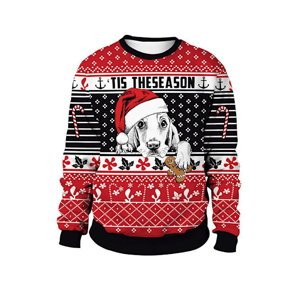 TIS THESEASON ​​Hund Jultröja Ful Jultröja Tröja Herrar 3D Tröja Toppar Huvtröja Labrador 2XL