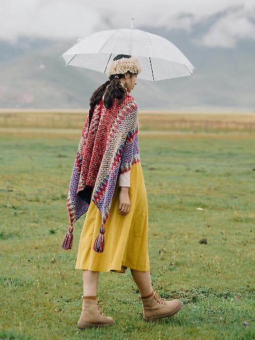 Dam Sjal Tröja Varm Cape Kofta Poncho CARDIGAN
