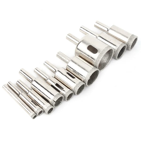 10 stk. diamantbelagte hulsave 6-30 mm til marmor, glas og fliseboring