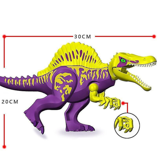 28cm Moc Stor Jurassic Dinosaurievärld Spinosaurus Ankylosaurus Carnotaurus Dino Byggklossmodell Gör-det-själv-klossar Pedagogiska Leksaker L36