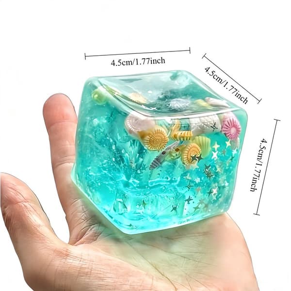 Ice Cube Squishy Squeeze Toy, Högelastisk Sensorisk Stressboll, Långsamt Stigande Fidgetleksak för Stresslindring och Mjuk Avkoppling (1 st) 5cm