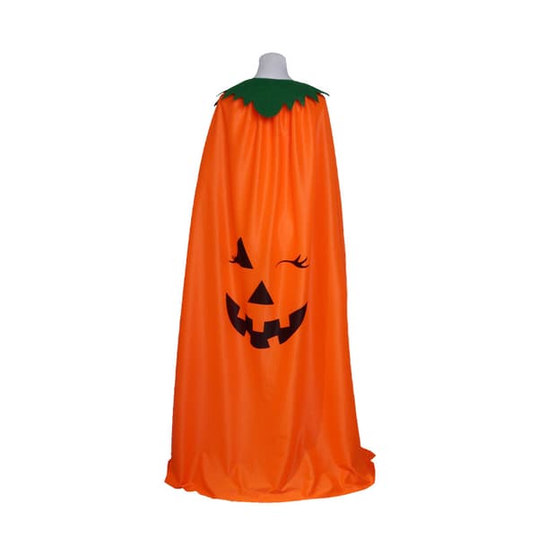 Halloweenkostume: Græskarkappe-sæt til voksne og børn (egnet til feriefester og forestillinger) A single cape