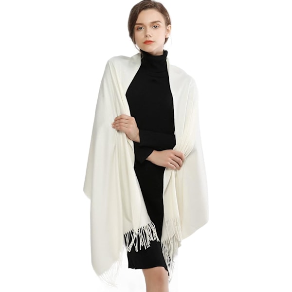 Skjerf til dame Pashmina sjal og omslag til bryllup Skjerf til dame Vinter Ivory