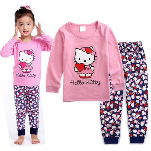 Barn Flickor Pojkar Katt Katie Pyjamas Långärmad Outfit Bekväm Nattkläder Pyjamasset #6 #6 90cm