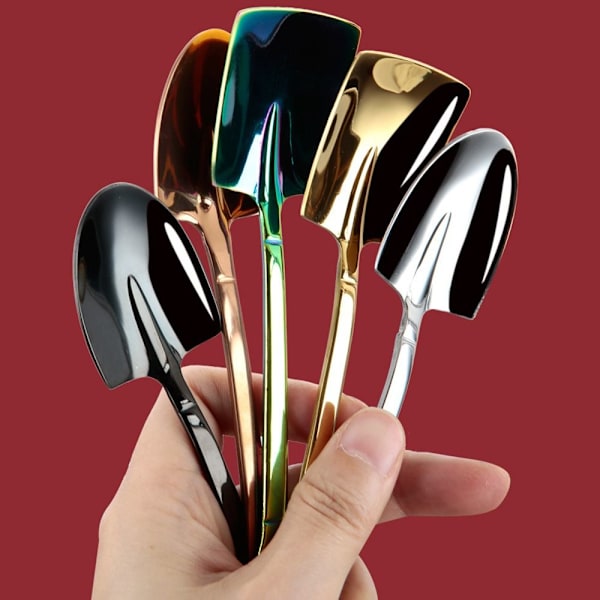 5 stk. Kaffeske Spade Teske GULDSPIDS - spot salg Guld Gold Pointed-Pointed