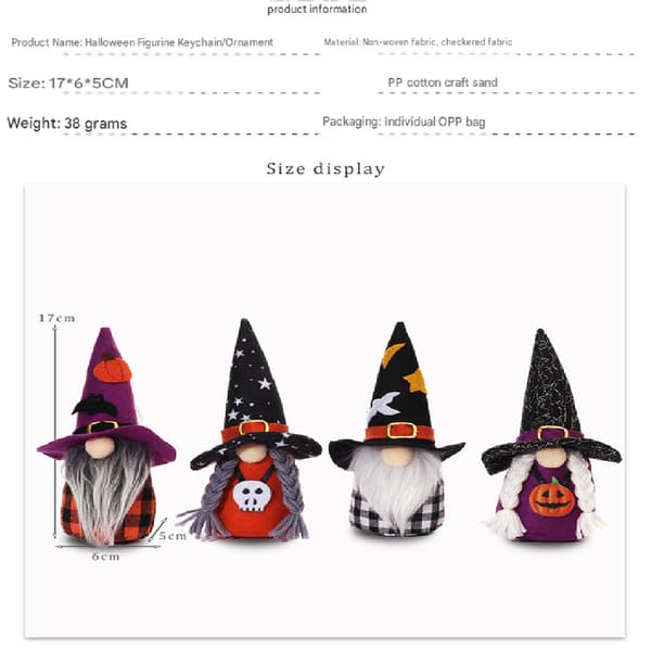 4PCS Vampire Cartoon Dwarf Elf Ornament Halloween Table Decoration (Girls)