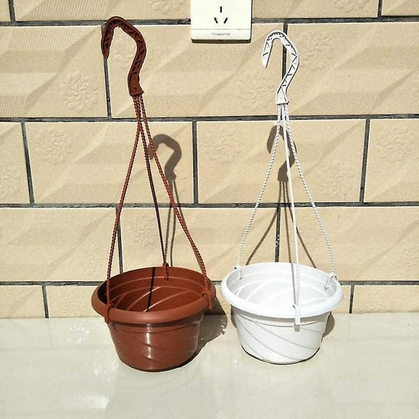 4-pack hängande planteringskorg inomhus/utomhus hängande blomma (VIT)