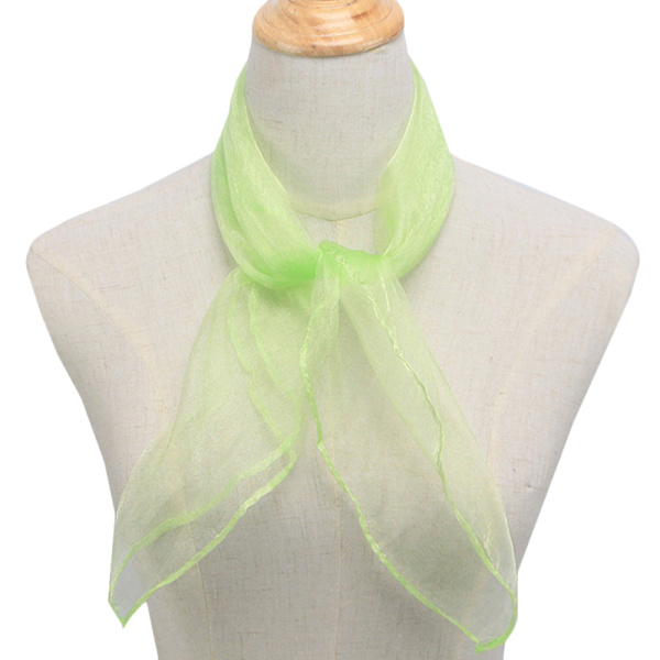 Silkessjal för kvinnor i godisfärg, sjal, mode, retro, jadegrön Jade green 60*60CM