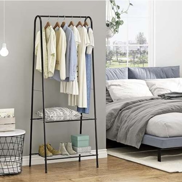 Vaateteline / Naulakko hyllyillä - 150cm Svart Black