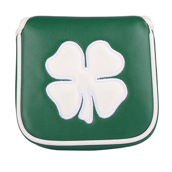 Golf Grønn Hvit Shamrock Golf Headcover Hodebeskyttelse Magnetisk Mallet Putter Kølledeksel black