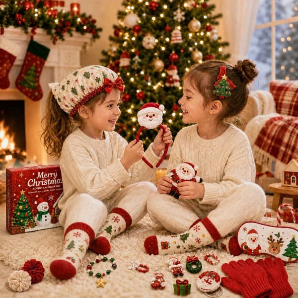 Jul 24-dagars överraskningsset för flickor, DIY-blindbox med leksaker & accessoarer, julklappsset, festgåva, julstrumpa