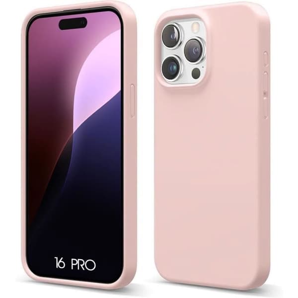 Skyddande mobilskal - BOOLING - iPhone 16 Pro - Flytande silikon - Slim - Rosa Rosa