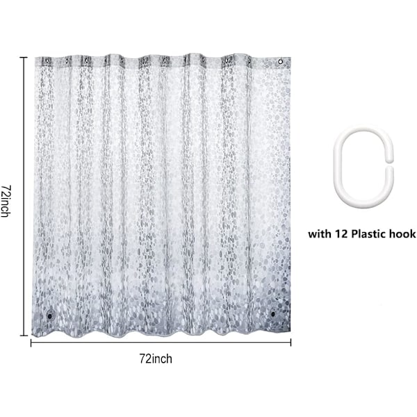 Duschdraperi PEVA Vattentätt och Mögelresistent Halvtransparent 180x180cm D