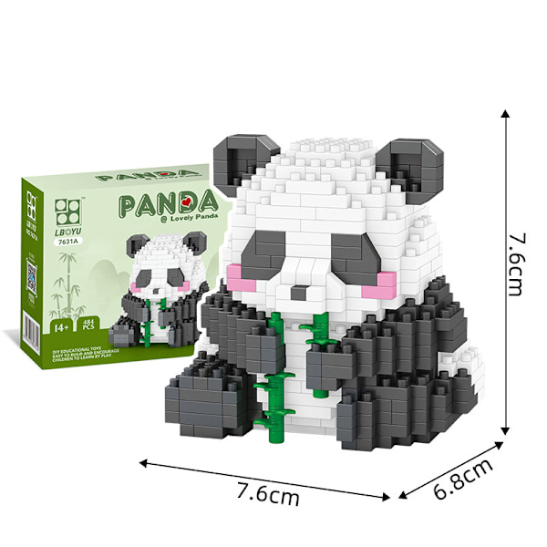 Panda cartoon building blocks, children's educational assembly toys, Christmas gifts