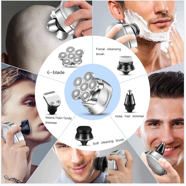 6-i-1 barbermaskin / trimmer for hode og ansikt