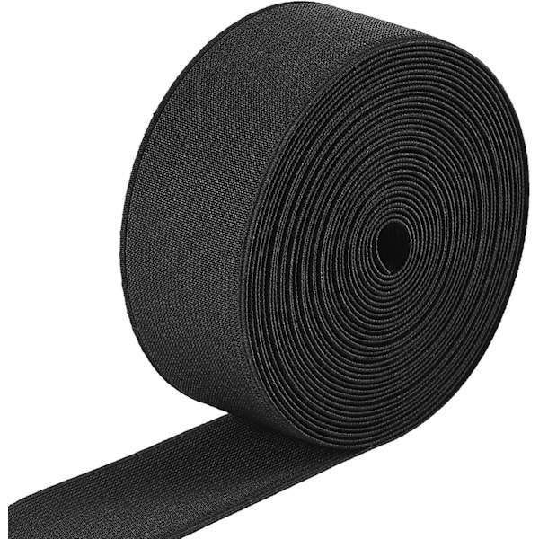 6 m lang flat strikk: 6 m-sydd-40 mm bred-svart{F2}