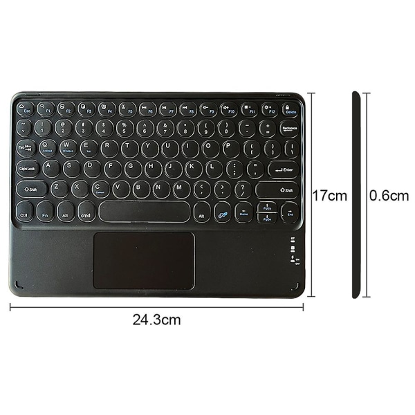 Trådlöst tangentbord, ultratunt fullstorlek med numerisk tangentbord, tyst och laddningsbart, elegant platt tangentbord med låg profil för PC, yta, bärbar dator, 10 tum