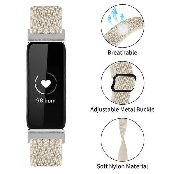 Kompatibel vævet nylonrem med bølgemønster til Fitbit - Erstatningsrem Army green inspire3