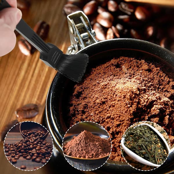 2 kpl kahvimyllyn puhdistusharja, pölyttävä espressomyllyn harja, baristalle kotikeittiöön (musta)