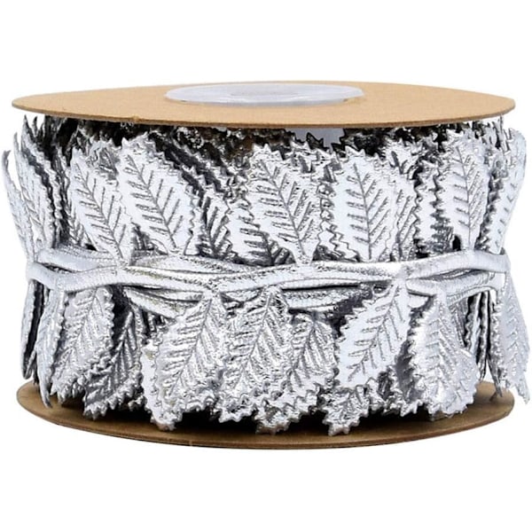 10M Sølvblad Bladband Trim Reb til Guirlande DIY Håndværk og Fest Bryllup Hjem Dekorationer Silver