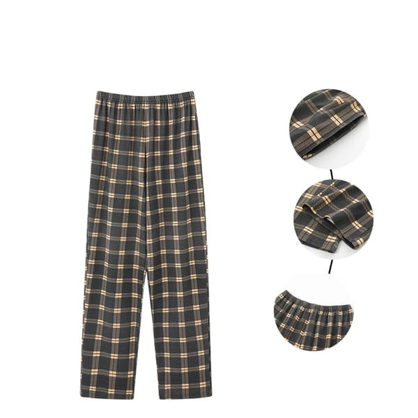 Herr Pyjamasbyxor Ultralätta Underdelar Sovkläder brun brown 5XL