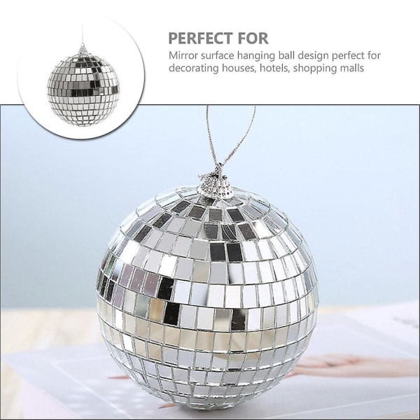 Hängande spegel Disco Ball Party Hängande prydnad Disco Mirror Ball Dekoration Silver 23x15cm