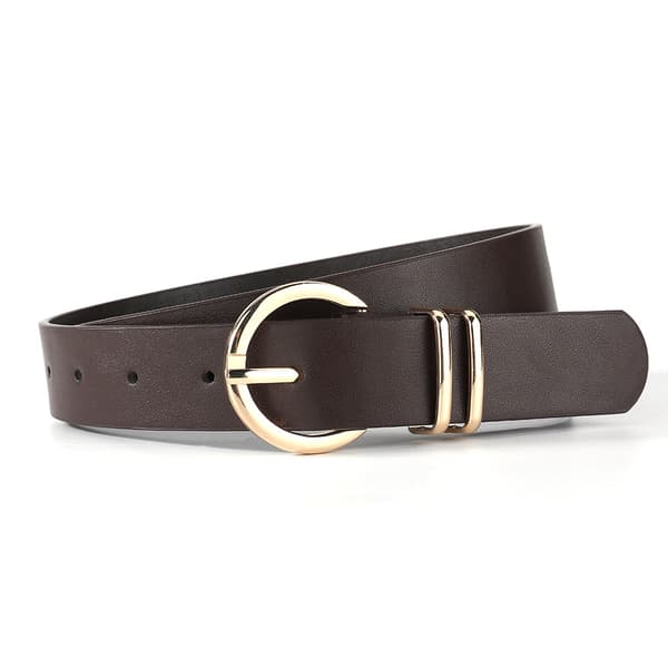 Skinnbelter for kvinner, til jeans, kjoler, mote, gullspenne, midjebelte coffee