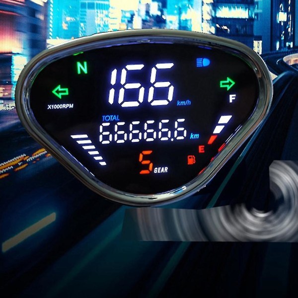 Motorcykel Hastighetsmätare För Dax70 Ct50 Jialing70 Digital Meter Lcd Hastighetsmätare Vägmätare Varvräknare D