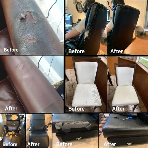 Selvklæbende kunstlæderlap 50x138cm - Reparation til sofaer, tasker, jakker, bilsæder, møbler - Sort