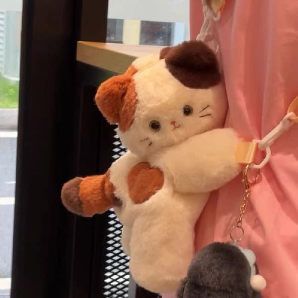 Söt Liggande Plyschdocka Crossbody-väska, Mångsidig Mode Casual Axelväska A2