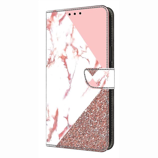 Plånboksfodral för Samsung Galaxy S25 Mönstertryck Ställ Läder Flip Telefonfodral - Triangulär Marmor Sleeping Beauty