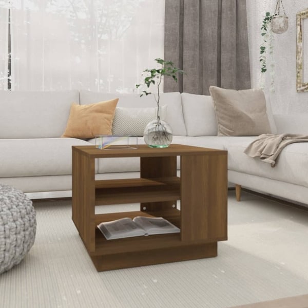 vidaXL Soffbord brun ek 55x55x43 cm konstruerat trä Brown Brun