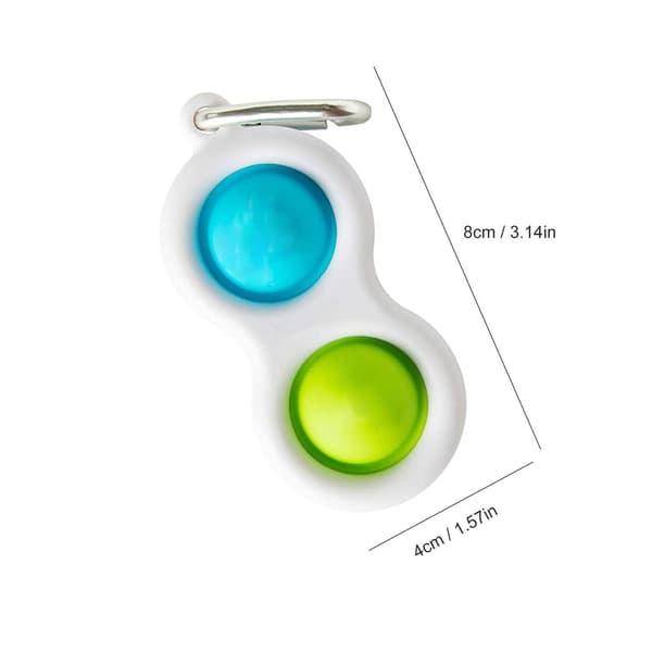 Pop it fidget nøkkelring Push Pop Bubble i silikon 8x4 cm-2stk A4