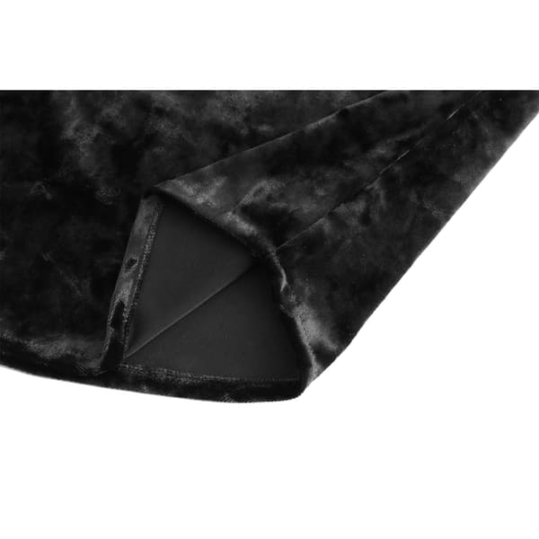 Langærmet fløjlsskjorte til mænd med knapper, krave og bluse, sort Black M