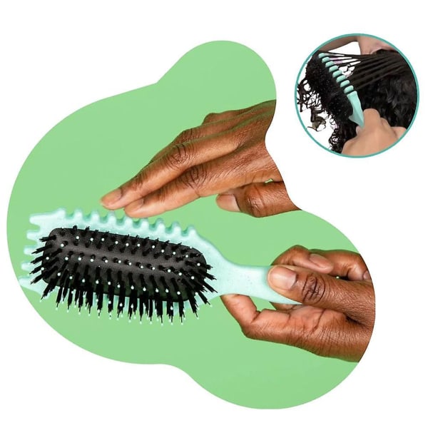 2ST lockigt hårborste - Bounce Curl Brush, Define Styling Brush för detangling, Boar Bristle Hair Brush Styling Brush Beige