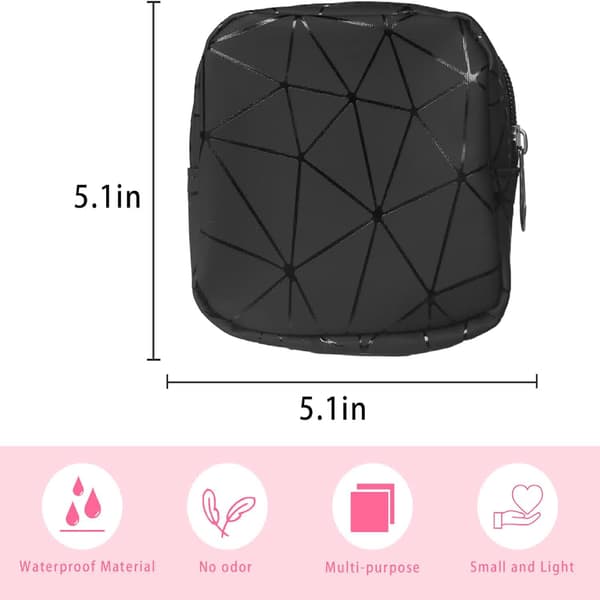 Oppbevaringspose for sanitetsbind, menstruasjonskoppveske, Flickrese Geometri