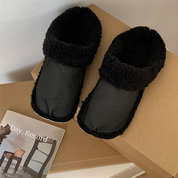 Irrotettavat puuvillapäälliset, irrotettavat ja pestävät tohvelit, puuvillapäälliset, reikäpehmuste, sametti, uudet talvipehmot musta black 32/33