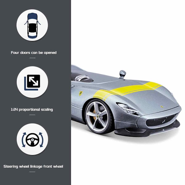 1:24 Sportsbil Racingbil Modellsimulering Legering Gutt for Ferrari Leker Silver