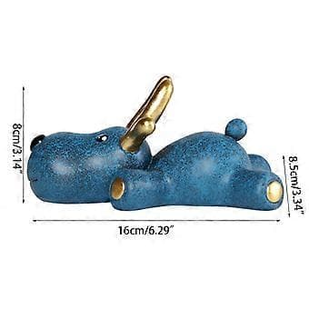 Söt Djurfigur Älg Glasögon Förvaringshållare Harts Staty Displayställ Elegant Blå Elegant blue