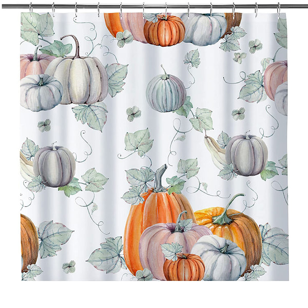 Dusjforheng Høst Akvarell Blomstrete Lønneblad Dusjforheng for Bad Boho Høst Thanksgiving Gresskar Hjem Badekar Dekorasjon Vanntett Stoff Style 4