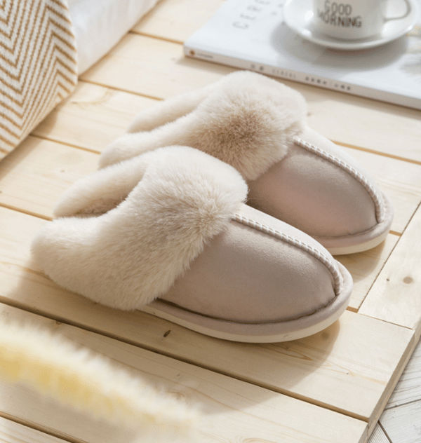 Damtofflor Memory Foam Fluffiga Tofflor vita white 7.5