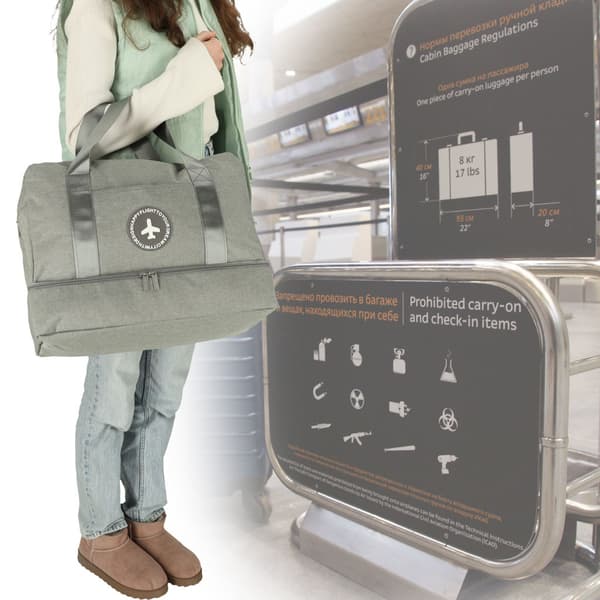 Rejsetaske Håndbagage 39 x 18 x 30 cm – Perfekt til Ryanair gray multicolor