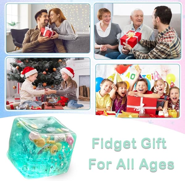 Ice Cube Squishy Squeeze Toy, Högelastisk Sensorisk Stressboll, Långsamt Stigande Fidgetleksak för Stresslindring och Mjuk Avkoppling (1 st) 4.5cm