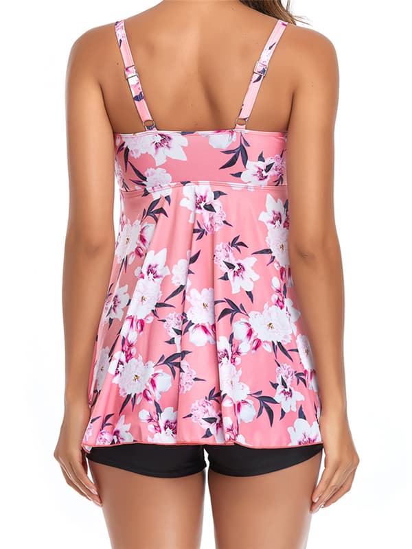 Tankini til kvinder, oversize, tropisk tanktop og shorts til sommerstrand AA A M