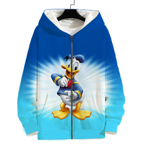 Donald Duck Hoodies Hoodie Dragkedja Jacka Topp Ytterkläder Fans Present Homecoming 4D A23 3XL