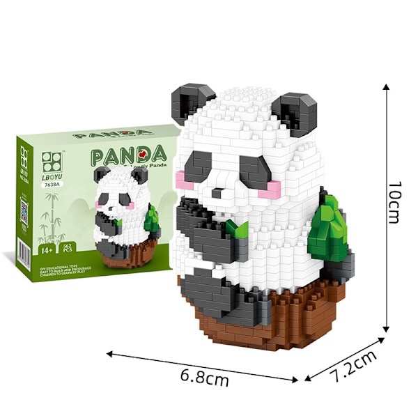 Panda cartoon building blocks, children's educational assembly toys, Christmas gifts