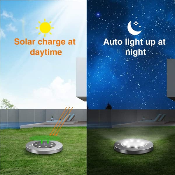 Solcellelamper for utendørs bruk, solcellelamper for hage, IP65 vanntette LED solcellelamper 6000K kjølig hvitt landskapslys (8-pakning)
